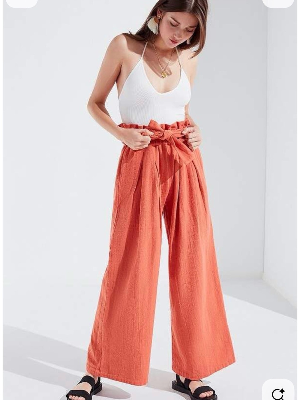 Urban Outfitters Bennie Paperbag Wide Leg Pants